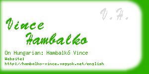 vince hambalko business card